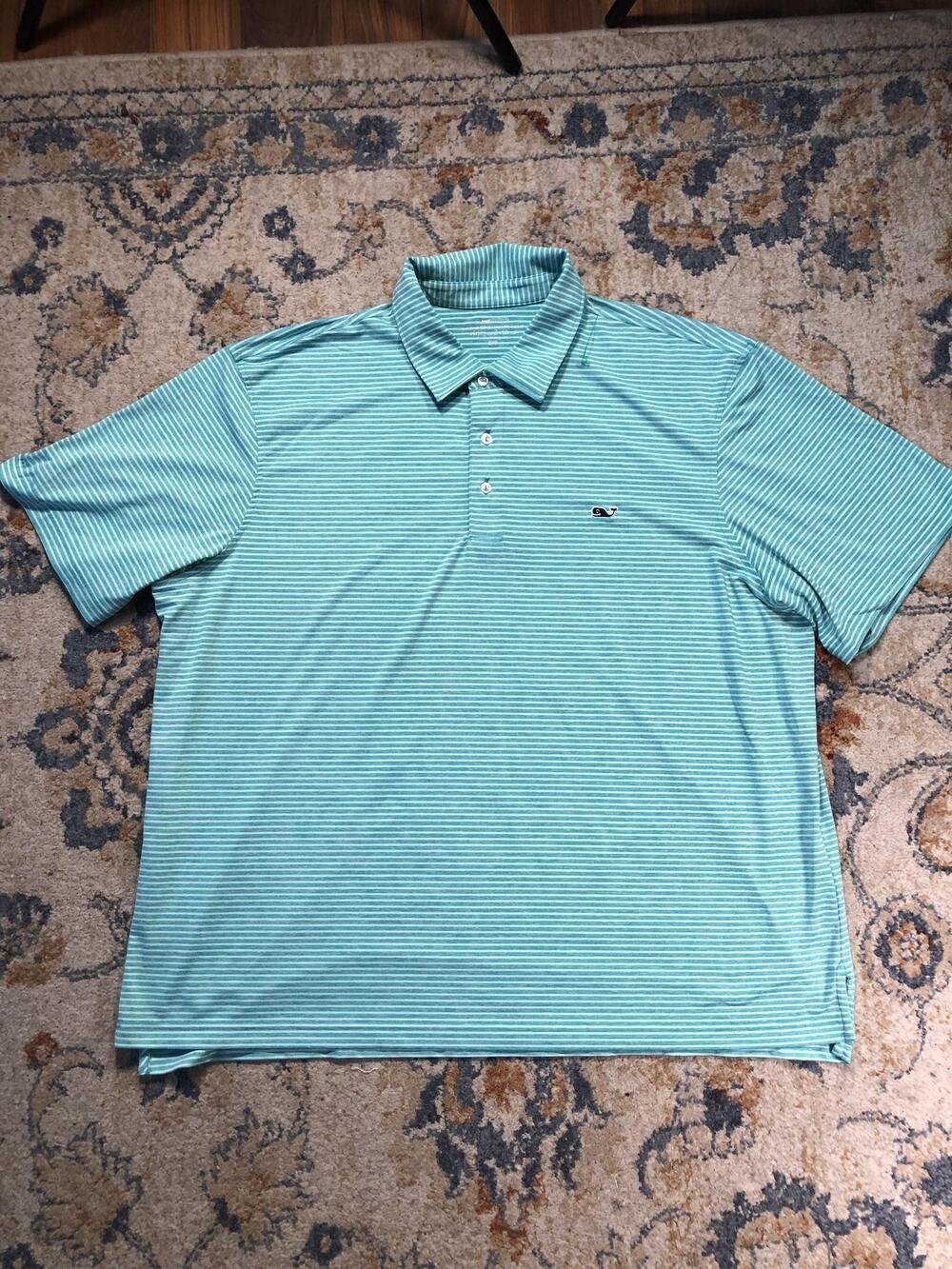 Vineyard Vines Polo Shirt Mens 2XB Green On-The-Go Sankaty Golf Short Sleeve